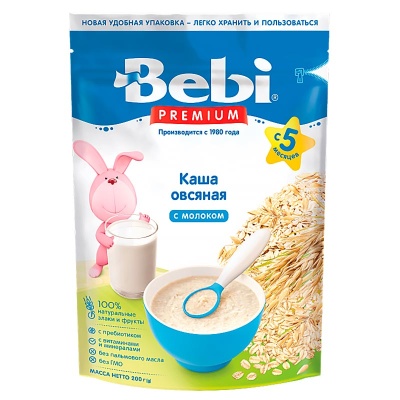 Каша овсяная с молоком 200 грамм Bebi Premium 87034 1